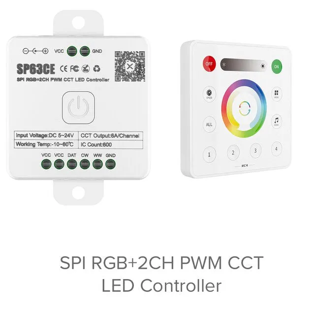 RC1-RC4 Wall Touch LED Remote SPI PWM for SP63*E Controller 2.4GHz FCOB DIM CCT RGB RGBW WS2812B Pixels Strip 3V