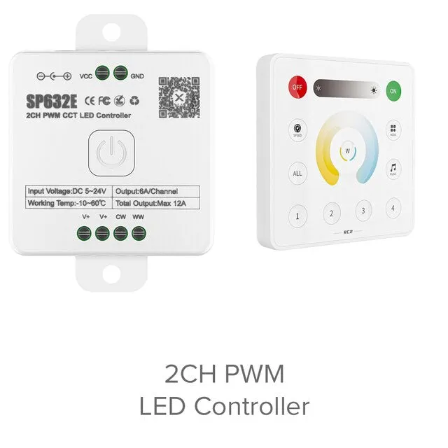 RC1-RC4 Wall Touch LED Remote SPI PWM for SP63*E Controller 2.4GHz FCOB DIM CCT RGB RGBW WS2812B Pixels Strip 3V