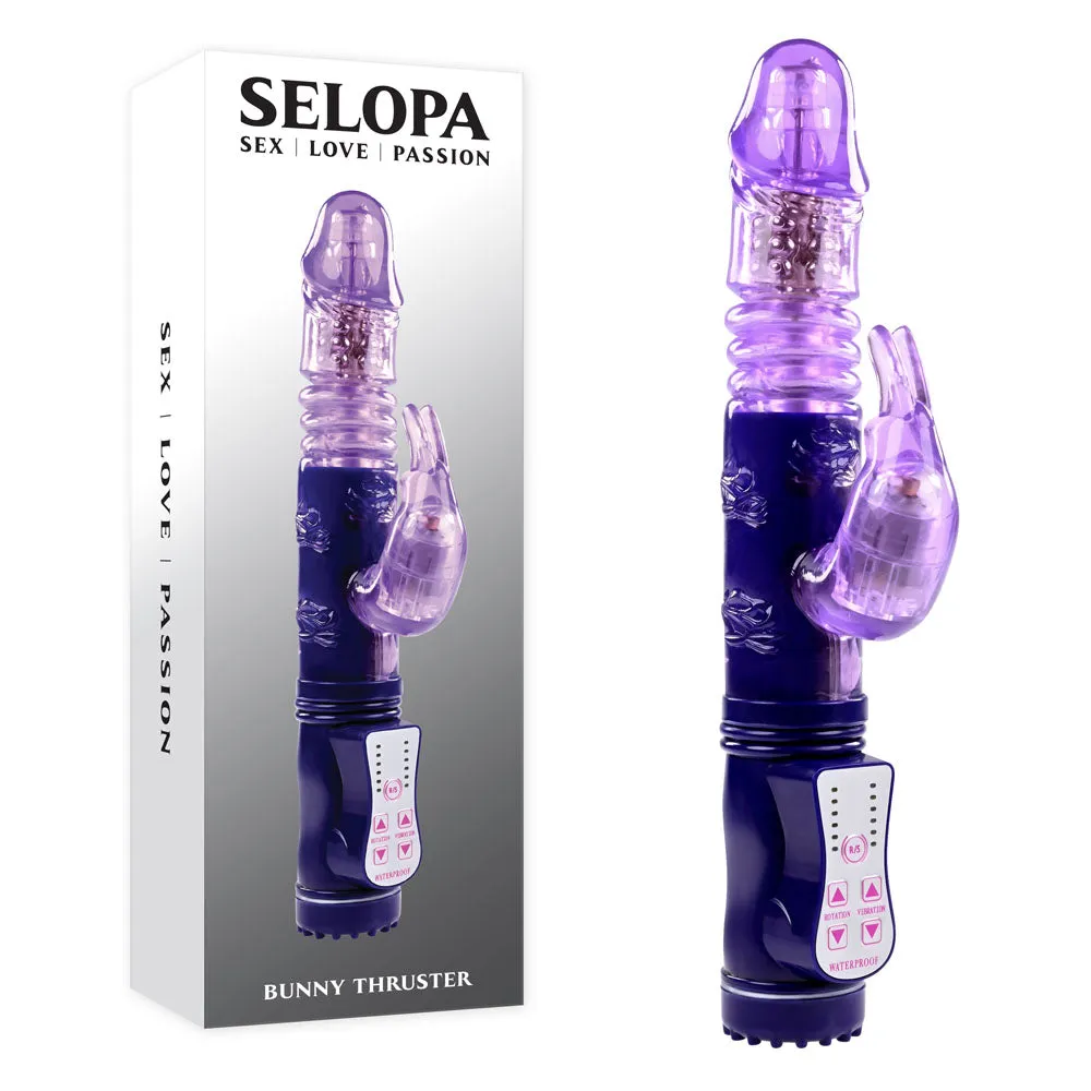 Selopa BUNNY THRUSTER - Purple 24.8 cm Thrusting Rabbit Vibrator