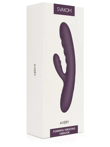 Svakom Avery Rechargeable Thrusting Rabbit Vibrator Lilac