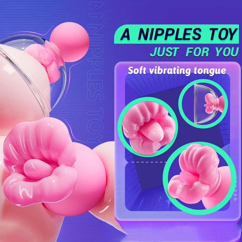 Vibrating Nipple Sucker Toys Tongue Licking Clit Vibrator