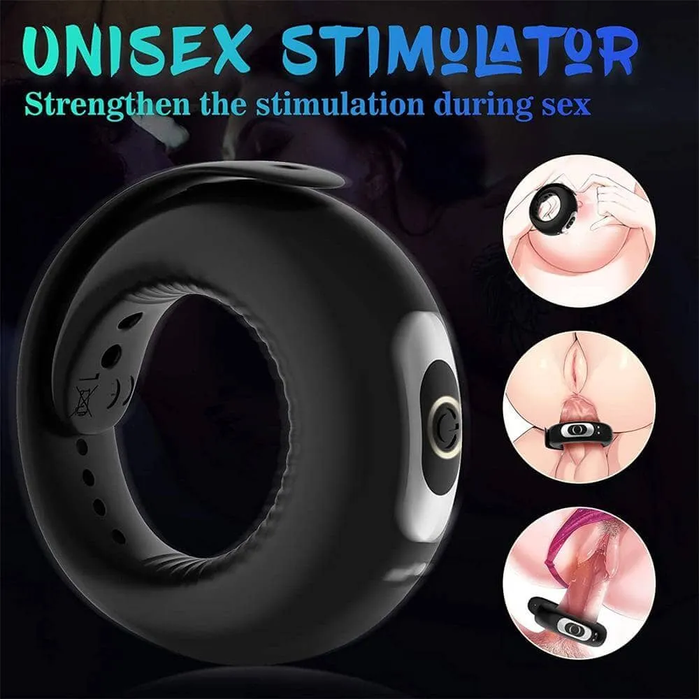 Vibrating Penis Ring with Adjustable Buckle for Couple Sex