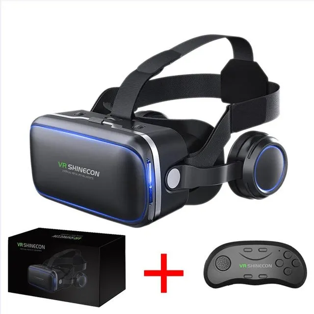 Virtual reality 3D glasses headset with controller