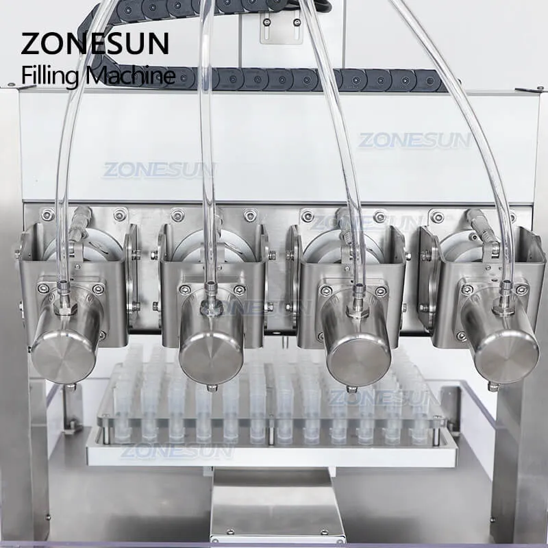 ZS-XYZ4 Automatic 4 Heads Perfume Tester Liquid Small Glass Vial Bottle Filler Reagent Tube Filling Machine